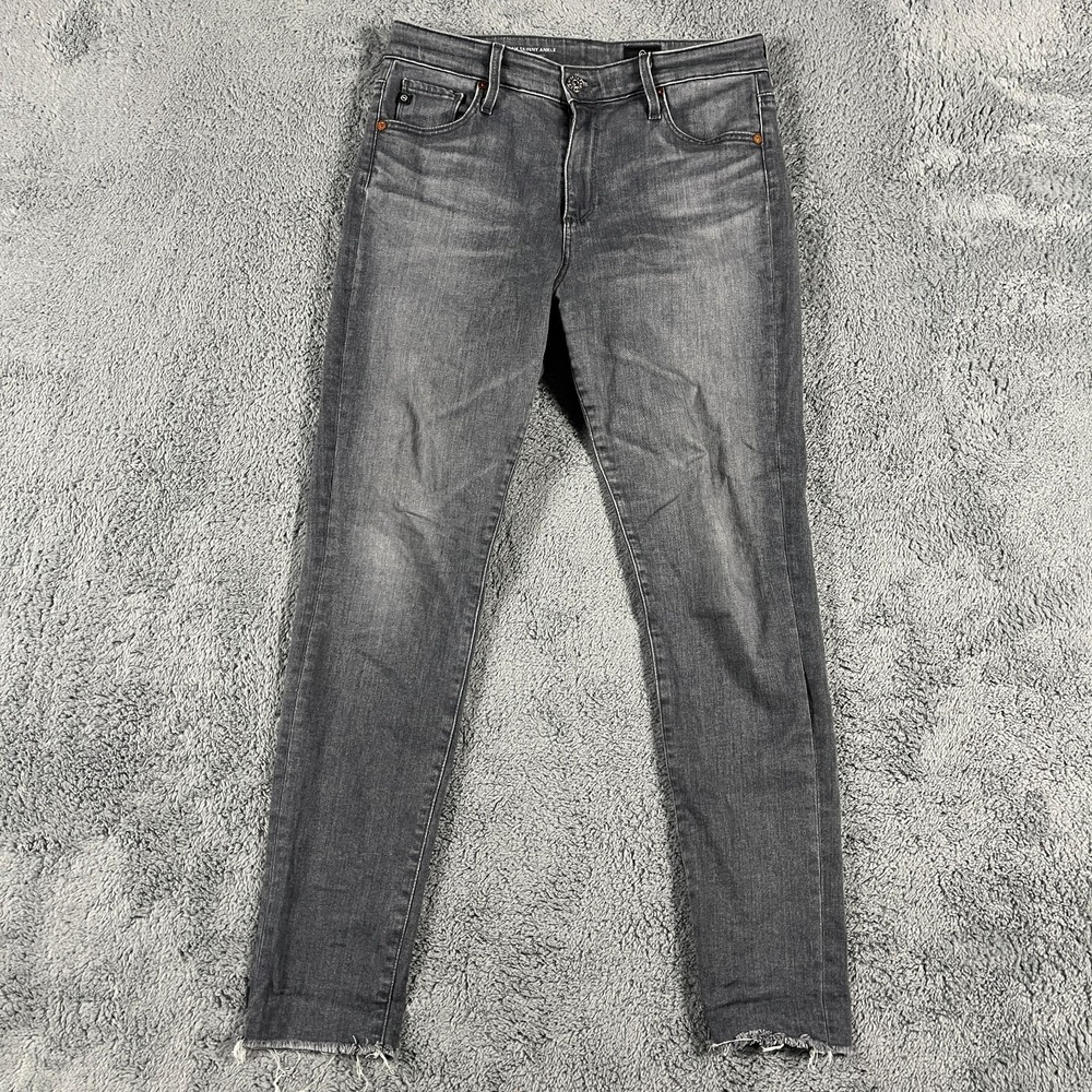 AG Adriano Goldschmied Farrah Skinny Ankle Jeans Womens 28R Gray Faded High Rise